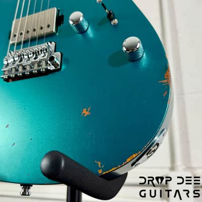 Mayones Aquila Aged V24 S 6 Electric Guitar w/ Case - Monolith Metallic Neon Green Nitro (Aged) image 9