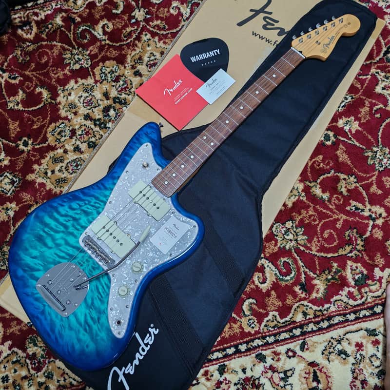 2024 Fender Japan Hybrid II Jazzmaster QMT Collection 2024 - Quilt Aquamarine, Limited Edition, Full Set, MIJ JD24 image 1