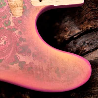 Pink Paisley Tele Body, Aged, Nitro , Alder image 8