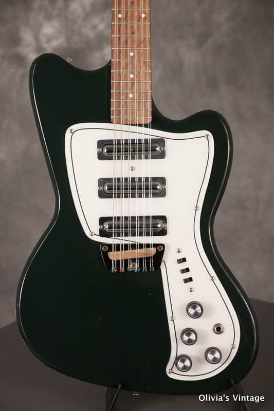 original 1967 Danelectro SLIMLINE DANE B3N 12-string DARK GREEN!!! image 1