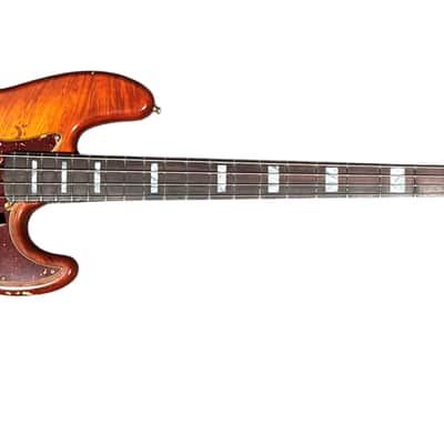 Fender Custom Shop 1964 RELIC Artisan Jazz Honeyburst Flame Burl ROASTED Maple Neck/Rosewood *IN STOCK image 11