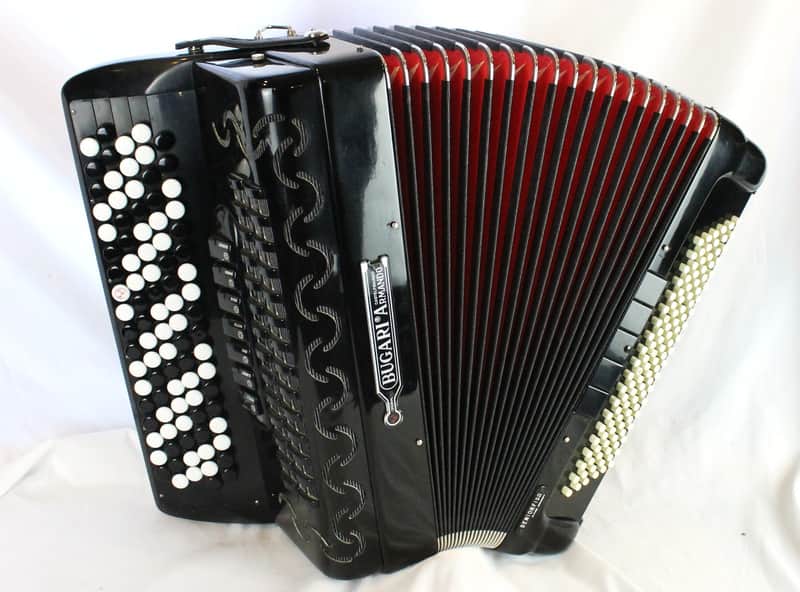 8209 - Black Bugari Armando "Seniorfisa" Chromatic Button Accordion C LMH 92 120 image 1