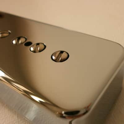 SOAP BAR P90 Pickups SET METAL CHROME PLATED Nickel Silver Cover Vintage  Gibson Epiphone Custom Shop Q image 15