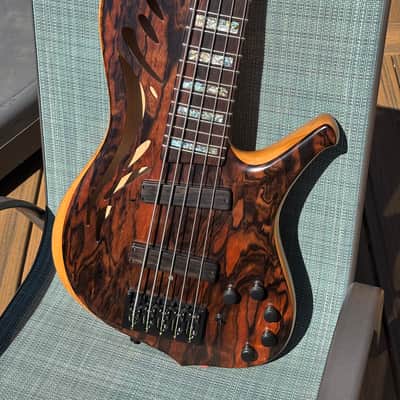 Ken Lawrence Chamberbrase II 5 string electric bass guitar LED's image 10