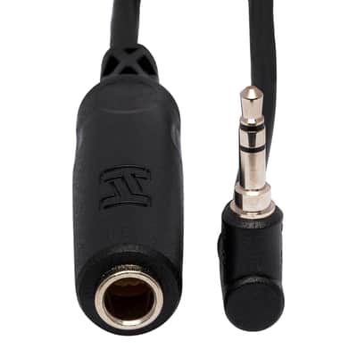 Hosa MHE-100.5 1/4" TRS to Right-Angle 3.5 mm TRS Headphone Adapter - 6" image 2