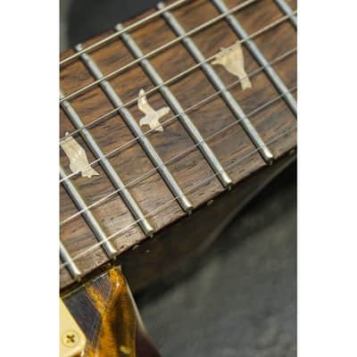 2001 PRS Private Stock Hollow Body II TI reverse LH lefthanded yellow tiger image 16