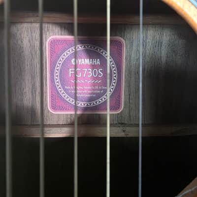 Yamaha FG730S Solid Top Brown Acoustic Guitar Natural Finish - Rosewood Back image 7