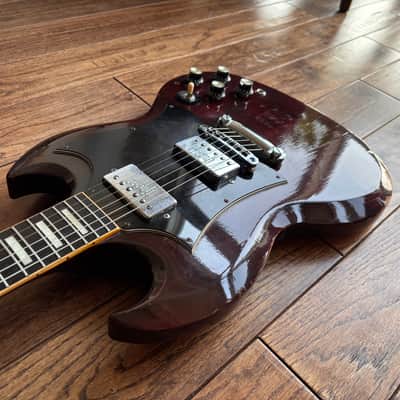 Vintage 1970s Greco SS 600 SG Electric Guitar Oxblood 'Gneco' Maxon Pickups MIJ Japan Matsumoku image 9
