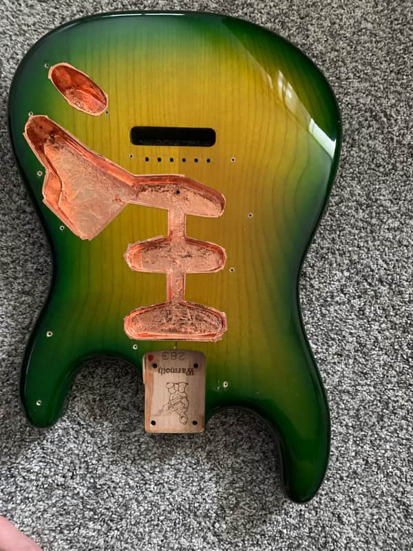 Warmoth Guitar Body Dragonburst Strat Style image 1