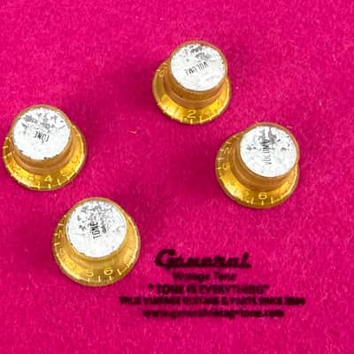 General Vintage Tone Master of edad CAB Reflector heads knobs  Gold/Silver Set Cellulose acetate Real oxidation . image 6