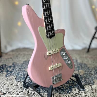 CLEARANCE: Offbeat Guitars O* Series "Jacqueline" J2 Bass in Strawberry Milkshake on Pine, EMG JVHZ Pickups image 2
