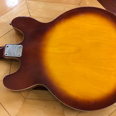 1960s Univox 335 Semi-Hollow Body Vintage 3 Tone Burst Electric Guitar MIJ Padded Case image 14