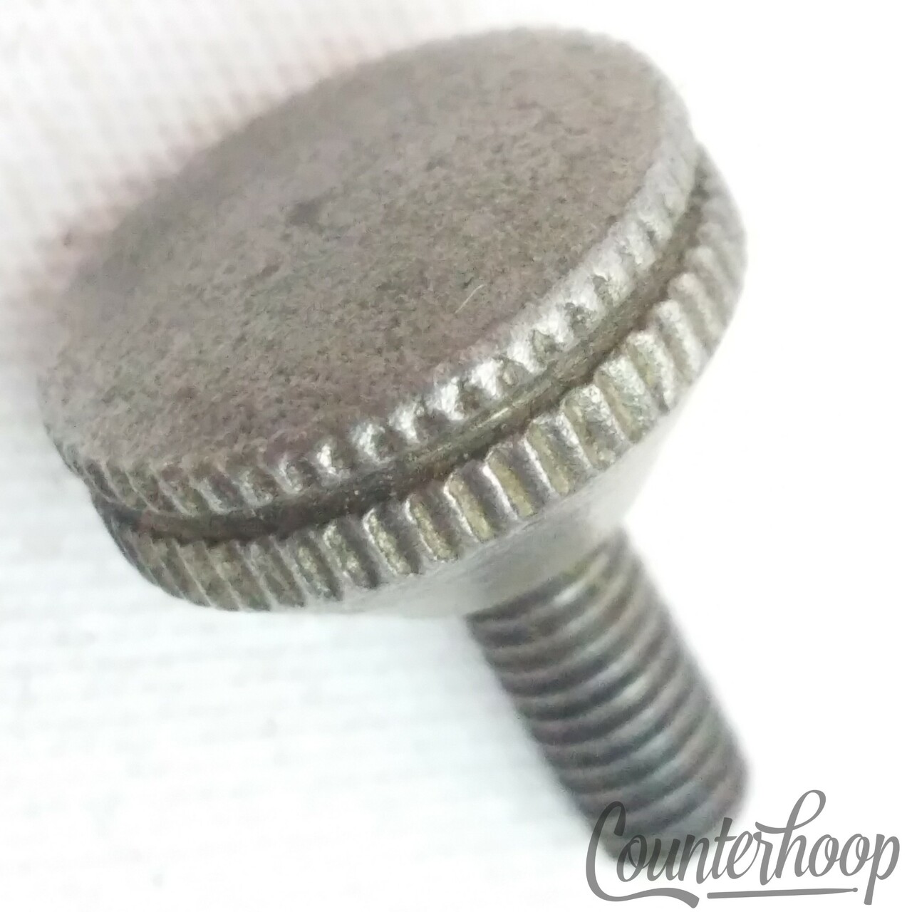 Ludwig? Nickel Set Screw Thumb Tension Rod Straight Knurling Vintage 40s USA — main photograph