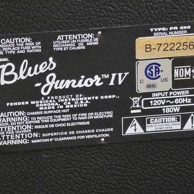 Fender Blues Junior IV 15-Watt 1x12" Guitar Combo 2018 - Present - Black image 4