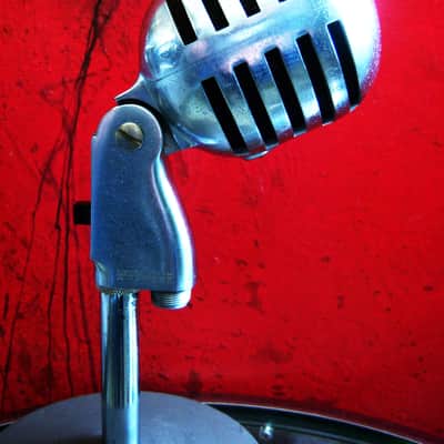 Vintage 1940's Electro-Voice 950 Cardax Crystal Microphone Hi Z w E.V 423A stand prop display image 11