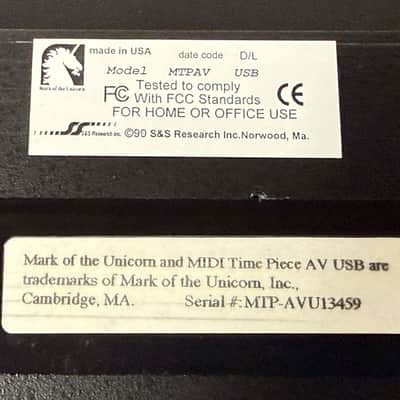 MOTU MIDI Timepiece MTP AV USB MIDI Interface 2000s - Black image 13