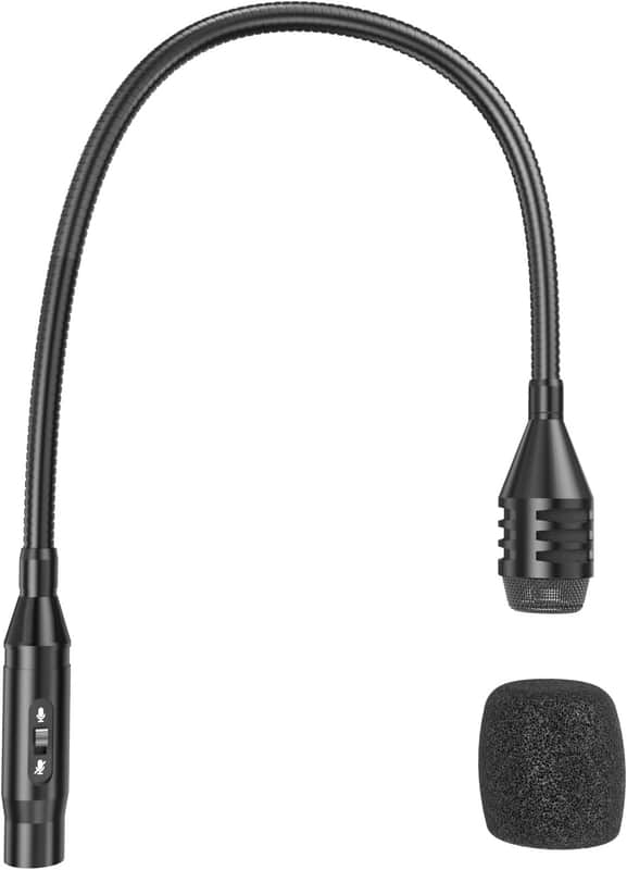XLR Gooseneck Microphone with Mute Button, 19 Inches Unidirectional Dynamic XLR Mic, Professional for Audio Mixer, Conference，Podium & DJ image 1