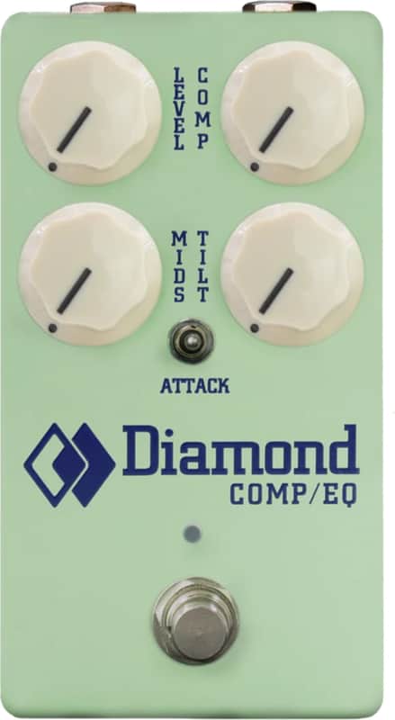 Diamond Comp/EQ Compressor Effects Pedal, Surf Green image 1