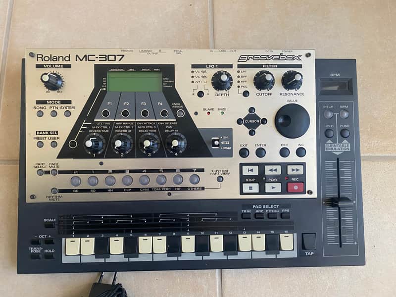 Roland MC-307 Groovebox 2000s - Silver and Black image 1
