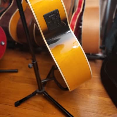 Epiphone J200 Studio Cutaway Acoustic Electric Guitar Sunburst image 8