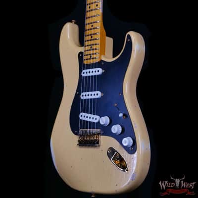 Fender Custom Shop Limited Edition 70th Anniversary 1954 Stratocaster Hardtail Relic Nocaster Blonde with Black Pickguard & Gold Hardware 7.10 LBS image 2
