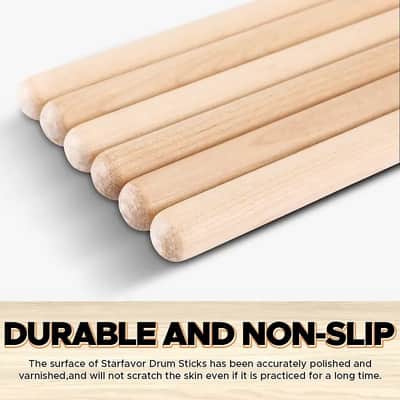 Drum Sticks 5A Classic America Maple Wood Tear Drop Tip Drumsticks Anti-Slip And Durable For Adults Kids And Beginners-15 Pairs image 2