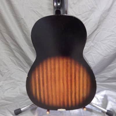 RARE "Domino"/Harmony Stella Parlor Guitar (1950s, 2-Tone Burst w/ Faux Flame) image 11