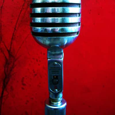 Vintage 1950's Electro-Voice 950 Cardax Crystal Microphone w Atlas DS-7 desk stand prop display # 6 image 3