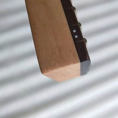 Left Handed Glossy Black Guitar Maple Wood Neck, 24 Frets Rosewood Fingerboard, Skullhead Inlay Stickers image 5