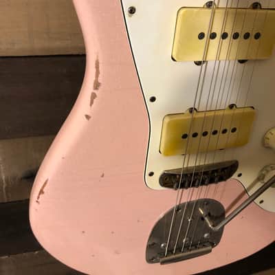 Von K Guitars J-Master Offset Body Shell Pink Prism Flake Nitro Lacquer Finish image 5