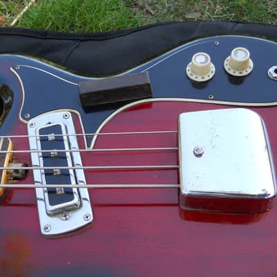 Vintage 60s Kimberly Bass Guitar, Japan, Ventures, Open Book Headstock, 25" Scale image 4