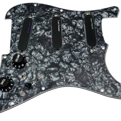 Loaded Strat Pickguard, Lace Sensor Emerald/Silver/Purple w 7-way Black Pearl/BK image 1
