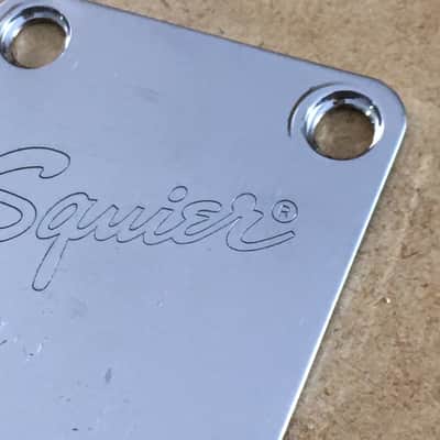 Fender Squier Affinity Luthiers Chrome Neck Plate 2000s Chrome Light NOS Relic Original Part image 4