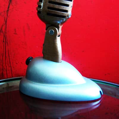 Vintage RARE 1950's Ampro 18502 / E.V 950 crystal microphone w Shure S-36 stand image 9