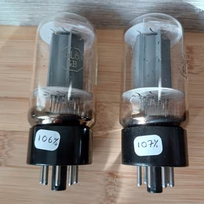 Rare RCA 6L6GB 6L6 GB matched pair, DOUBLE RECTANGULAR GETTER, big glass, 5881 sub super strong USA made Holy grail ! image 2