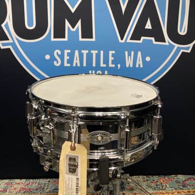 David Frangioni Collection, Rogers - 14x5" Metal, 5-Line, Dyna-Sonic, Chrome Over Brass, Snare Drum, With Beavertail Lugs, 1960's - Chrome image 1