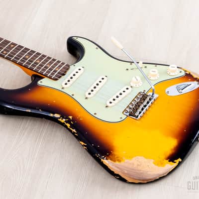 2023 Fender Custom Shop ‘61 Stratocaster Heavy Relic Super Faded/Aged Three-Tone Sunburst w/ Texas Specials image 8