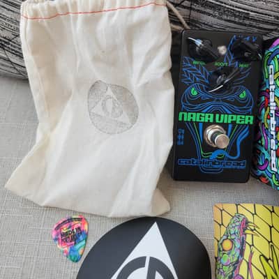 Catalinbread Naga Viper treble booster with box, bag, and stickers image 2