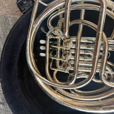 C. G. Conn 8D Silver Double French horn. Made in USA image 9