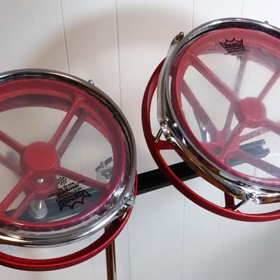 Roto Tom Style Drums 8"-10" Set with Stand / Red Sparkle! image 3
