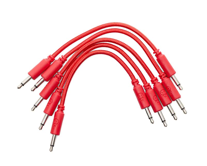 Erica Synths 10cm Red Braided Patch Cables x 5 image 1