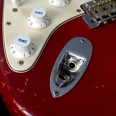 LEFTY! Vintage ST62 Fender Stratocaster Custom Relic Aged Crimson Red Nitro Lacquer New Maple Neck 7.5 Lb HSC image 4