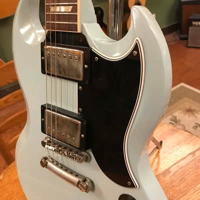 2019 Gibson Custom Shop 61/59 SG Fat Neck Frost Blue VOS image 6