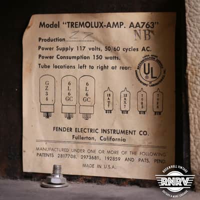 Fender Tremolux 6G9-B 30-Watt 2x10" Piggyback Guitar Amp 1960 - 1963 - Blonde image 7