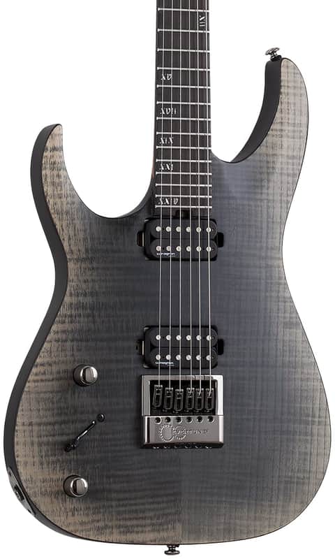 Schecter Banshee Mach-6 Evertune Electric Guitar. Left Handed Fallout Burst