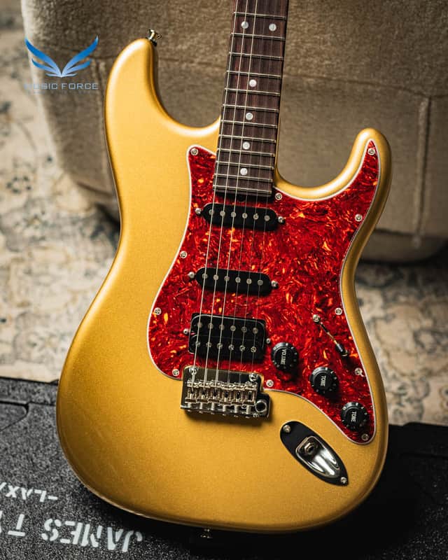 James Tyler Japan Classic SSH-Shoreline Gold w/US Tortoise PG & Matching Headstock