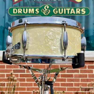 1950s Slingerland Radio King Drum Set White Marine Pearl 20/13/16 w/ 5.5x14 Snare image 19