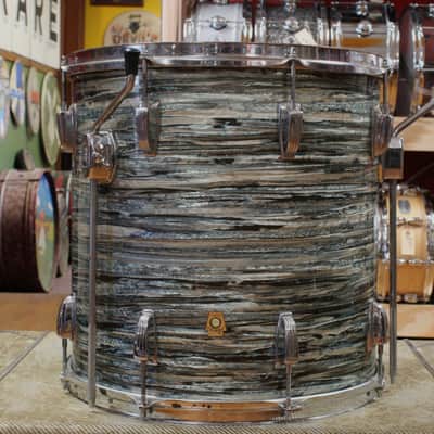 1960s Ludwig Super Classic Outfit in Blue Oyster Pearl 14x22 9x13 16x16 image 8