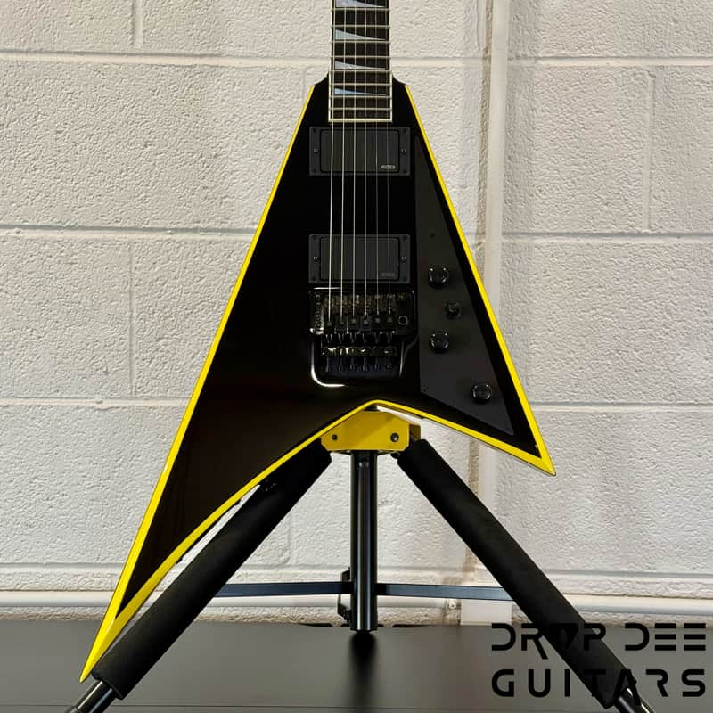 Jackson Custom Shop Randy Rhoads Electric Guitar w/ Case-Black w/ Yellow Pinstripes image 1