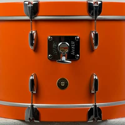 Gretsch USA Custom drum set. Special one-off for Nashville show. Satin Orange 10/12/13/14/16/20. Unique image 4